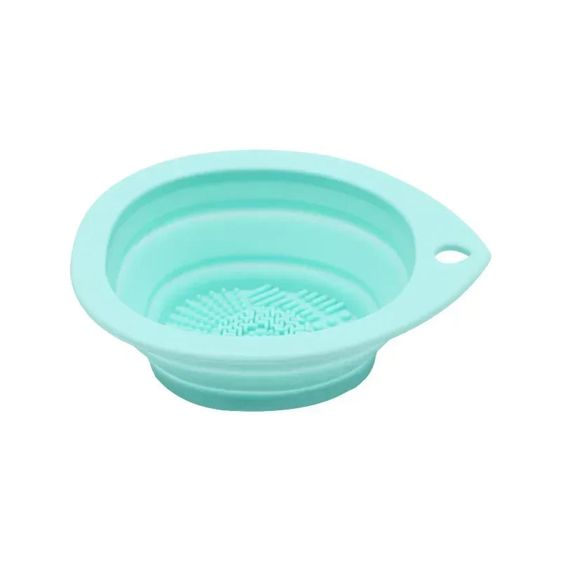 Silicone Makeup Brush Cleaner Folding Powder Puff Cleaning
