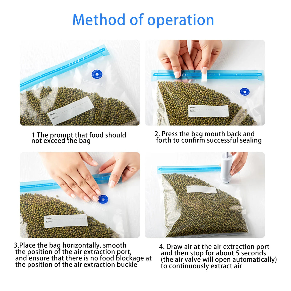 20/10pcs Reusable Vacuum Sealer Bag Air Valve Pump