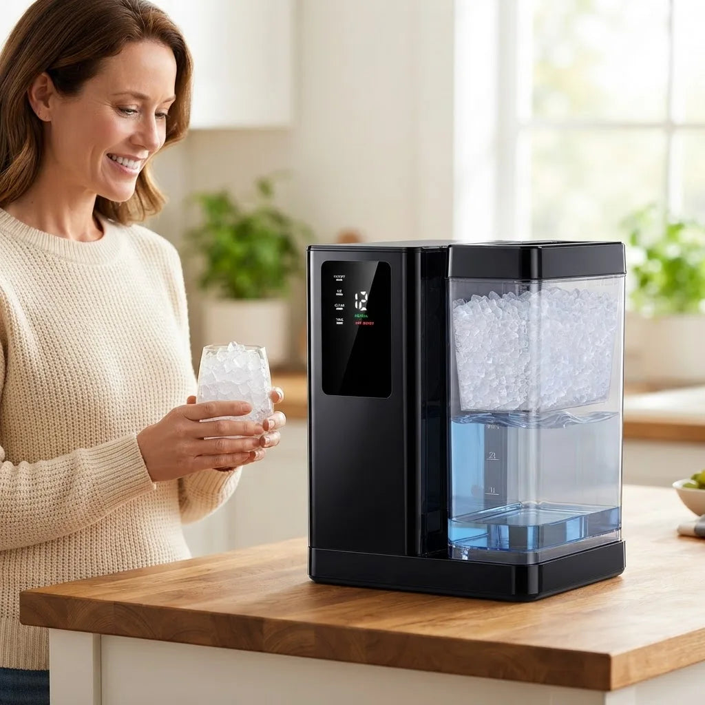 Silonn Countertop Nugget Ice Maker 40lbs/24h Fast 8m