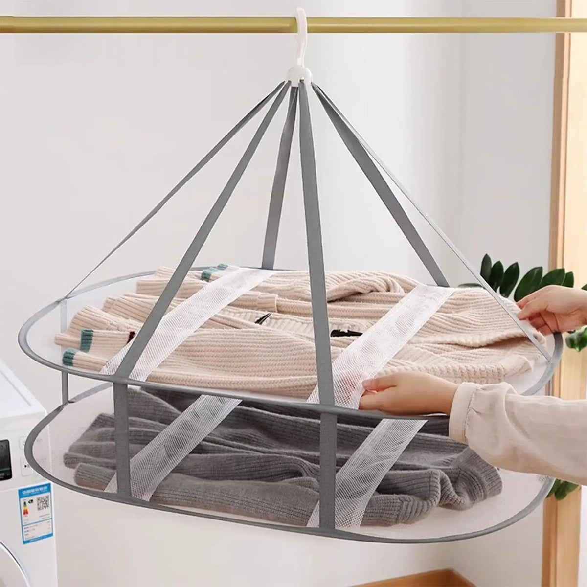2/3 Layers Folding Clothes Drying Rack Flat Foldable