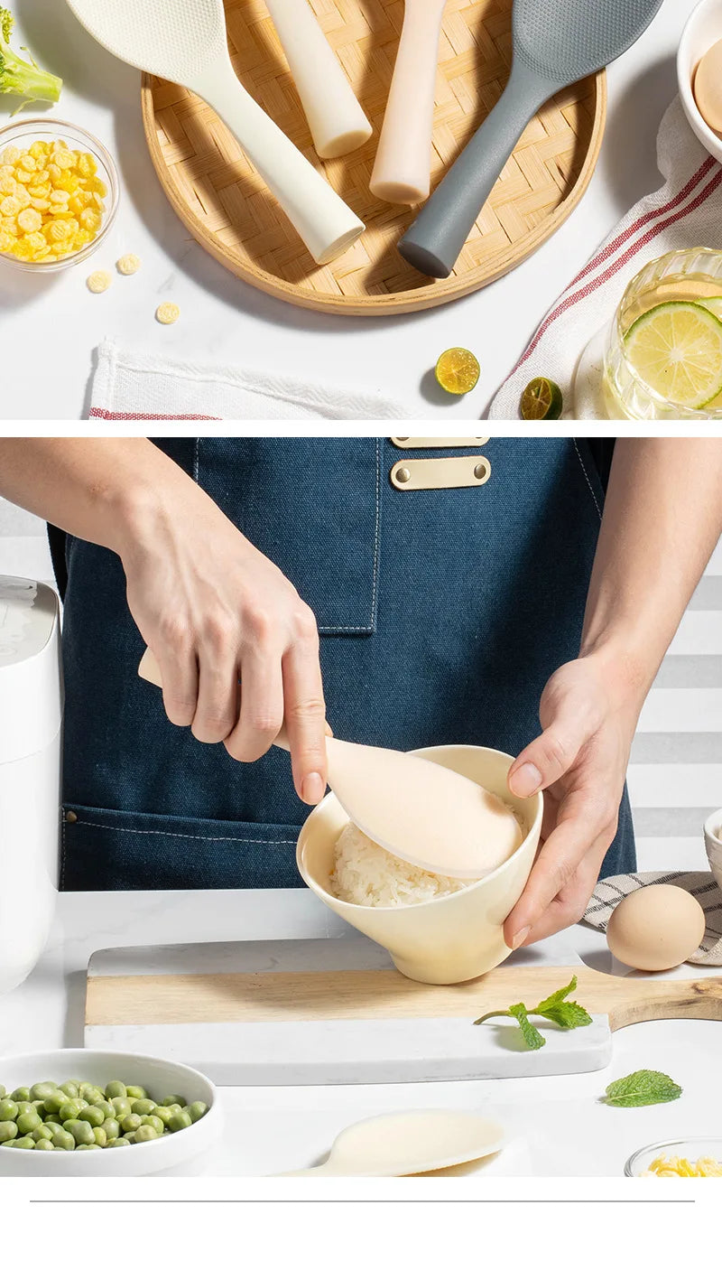 1pcs Food Grade Silicone Rice Spoon Non-Stick Cooking