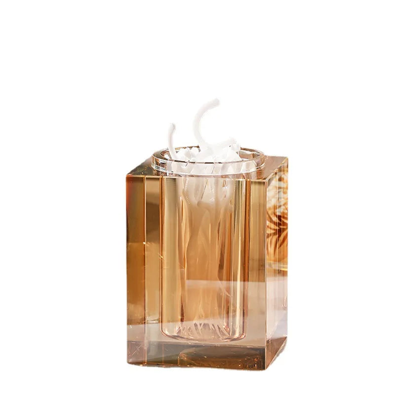 Luxury Crystal Glass Toothpick Box Barrel Dining Table