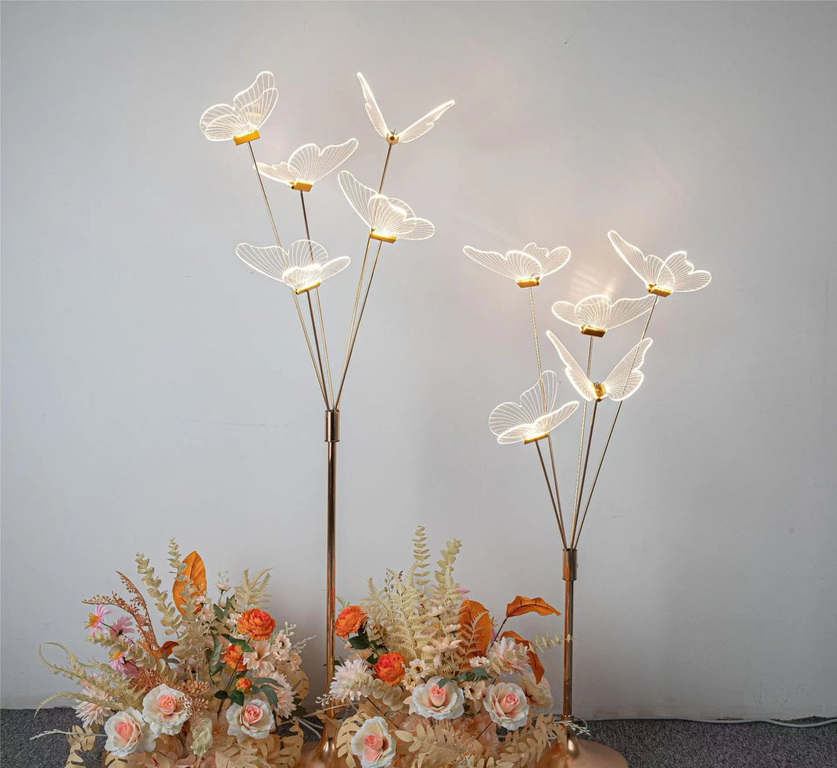4/8pcs Wedding Acrylic Glowing Brush Butterflies Road Guide
