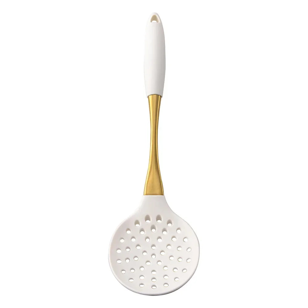 1pc Silicone Kitchenware Cooking Utensils White Gold Spatula