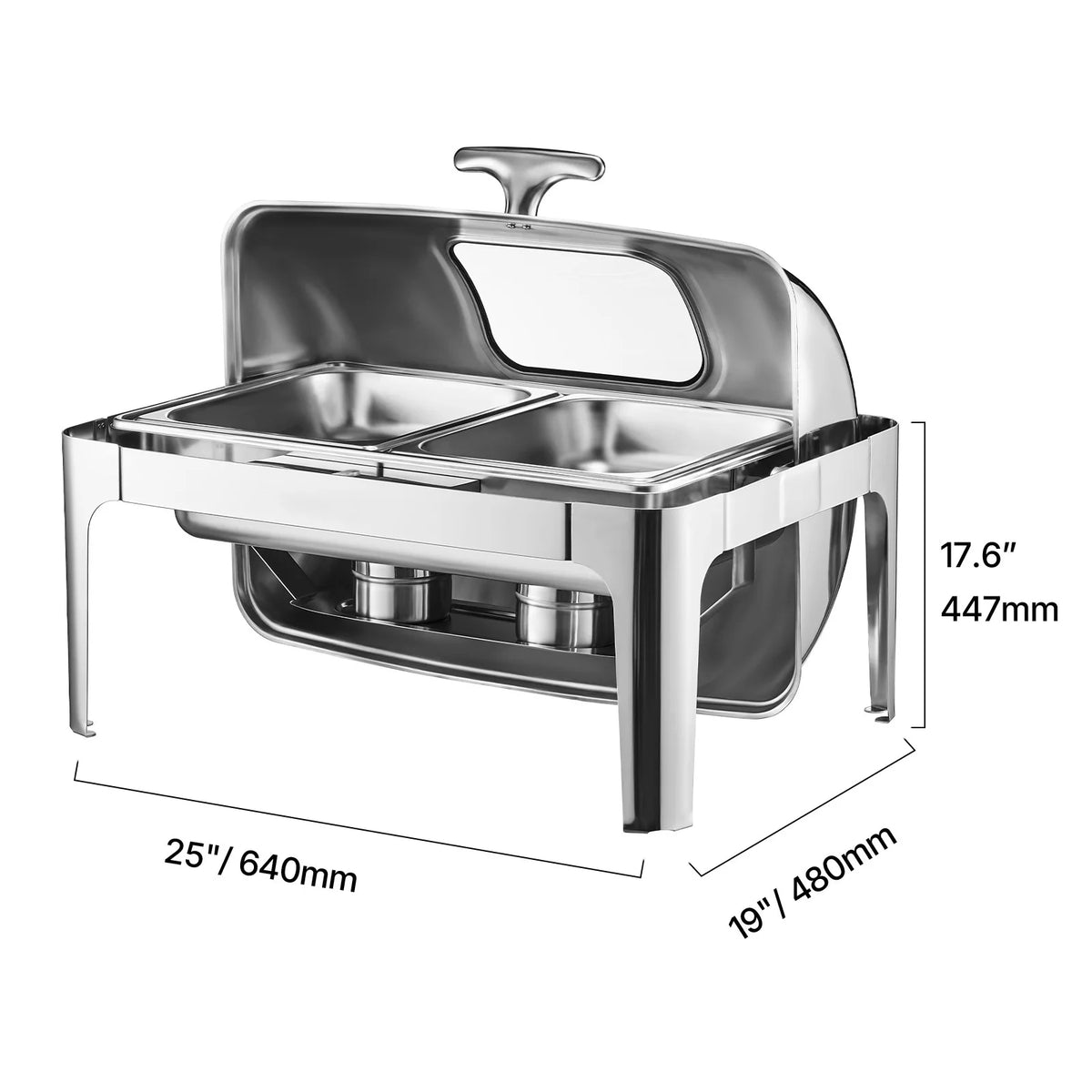 Succebuy 9qt Roll Top Chafing Dish Buffet Stainless