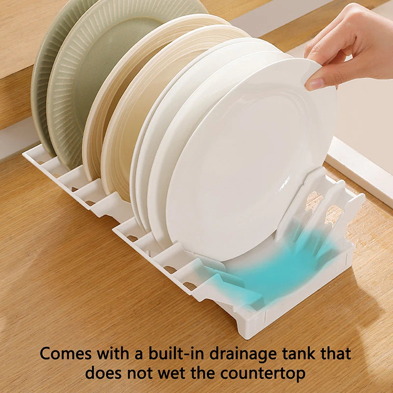 Dish Organizer Rack Upright Draining Cabinet Plate Organizer