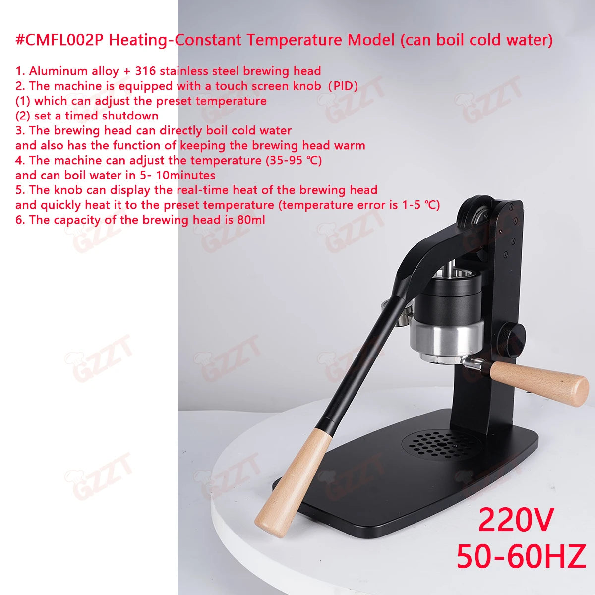 Gzzt Cmfl002 58mm Lever Espresso Machine Pid35-95 Adjustable