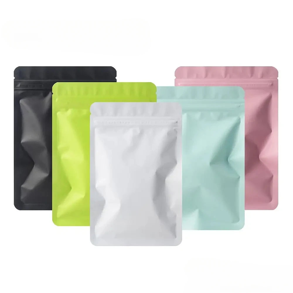 100pcs Double Sided Frosted Mylar Bags Waterproof Flat