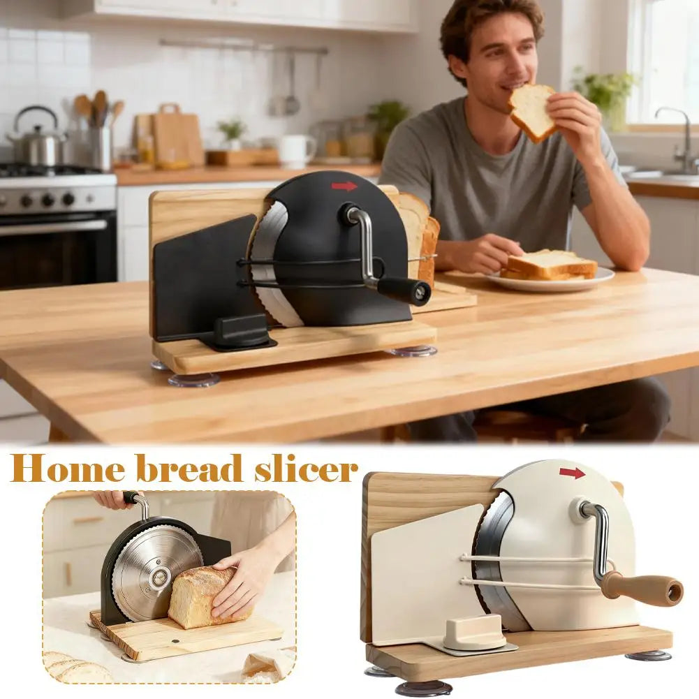 Hand Crank Bread Slicer 5-20mm Adjustable Thickness -