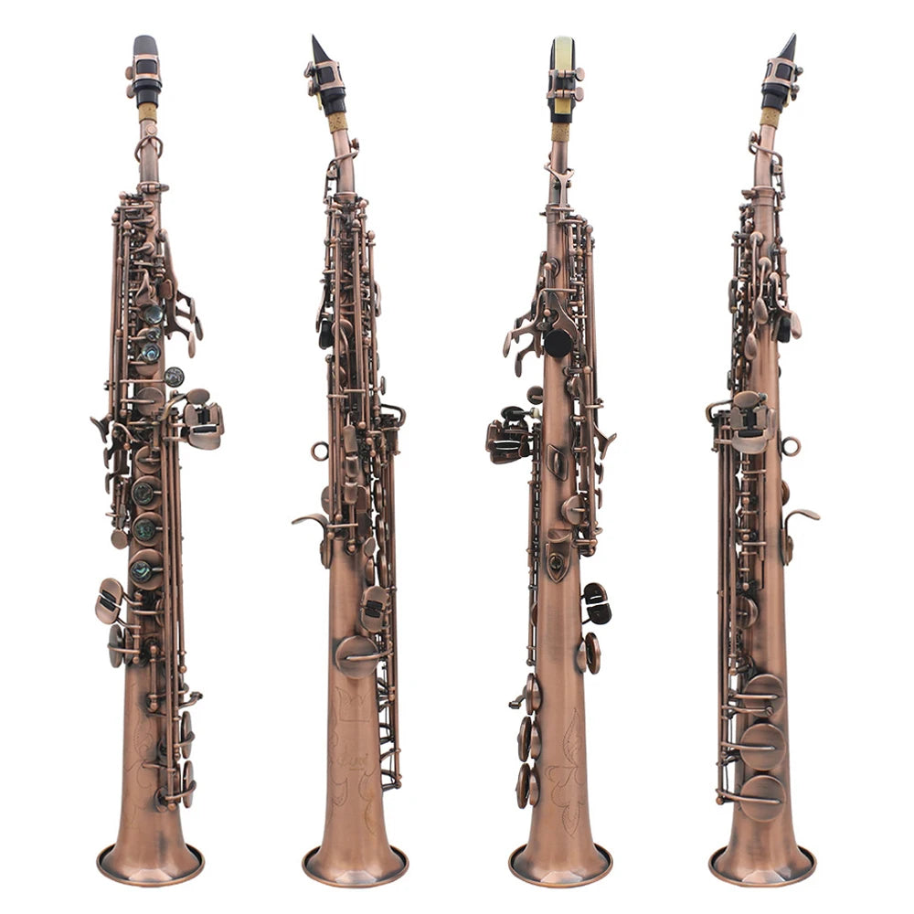 Slade Soprano Saxophone Flat Brass Sax Professional Saxophone