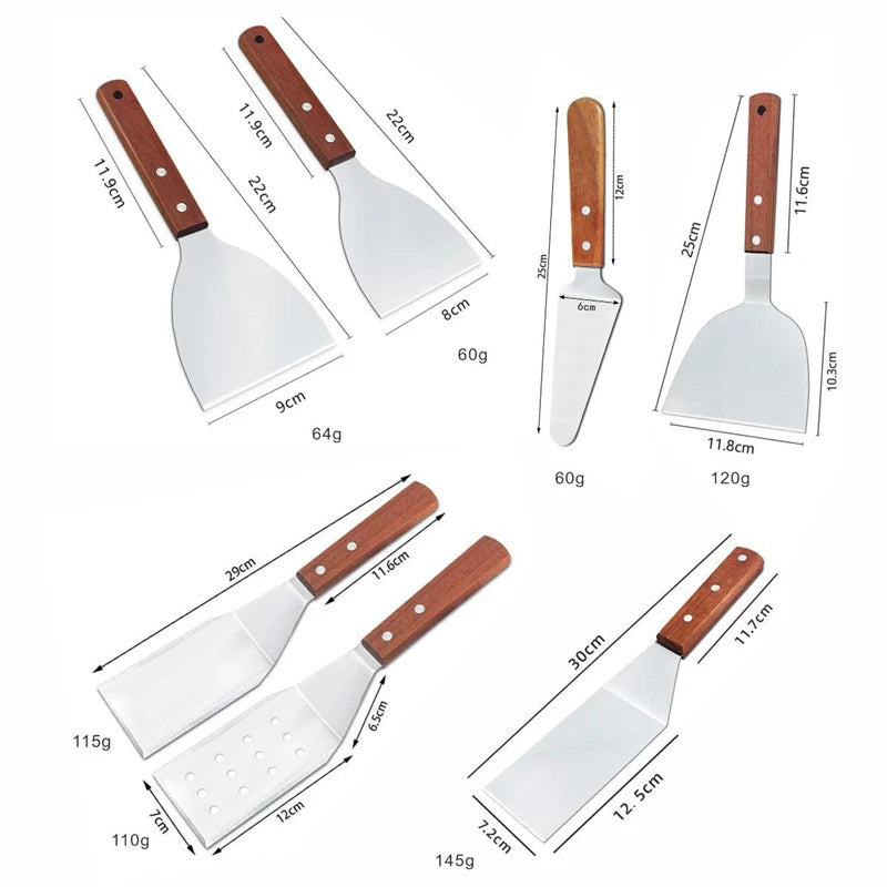 Stainless Steel Spatula Grill Scraper Non Stick Durable