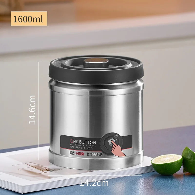 Vacuum Sealed Jug Coffee Beans Stainless Steel Airtight