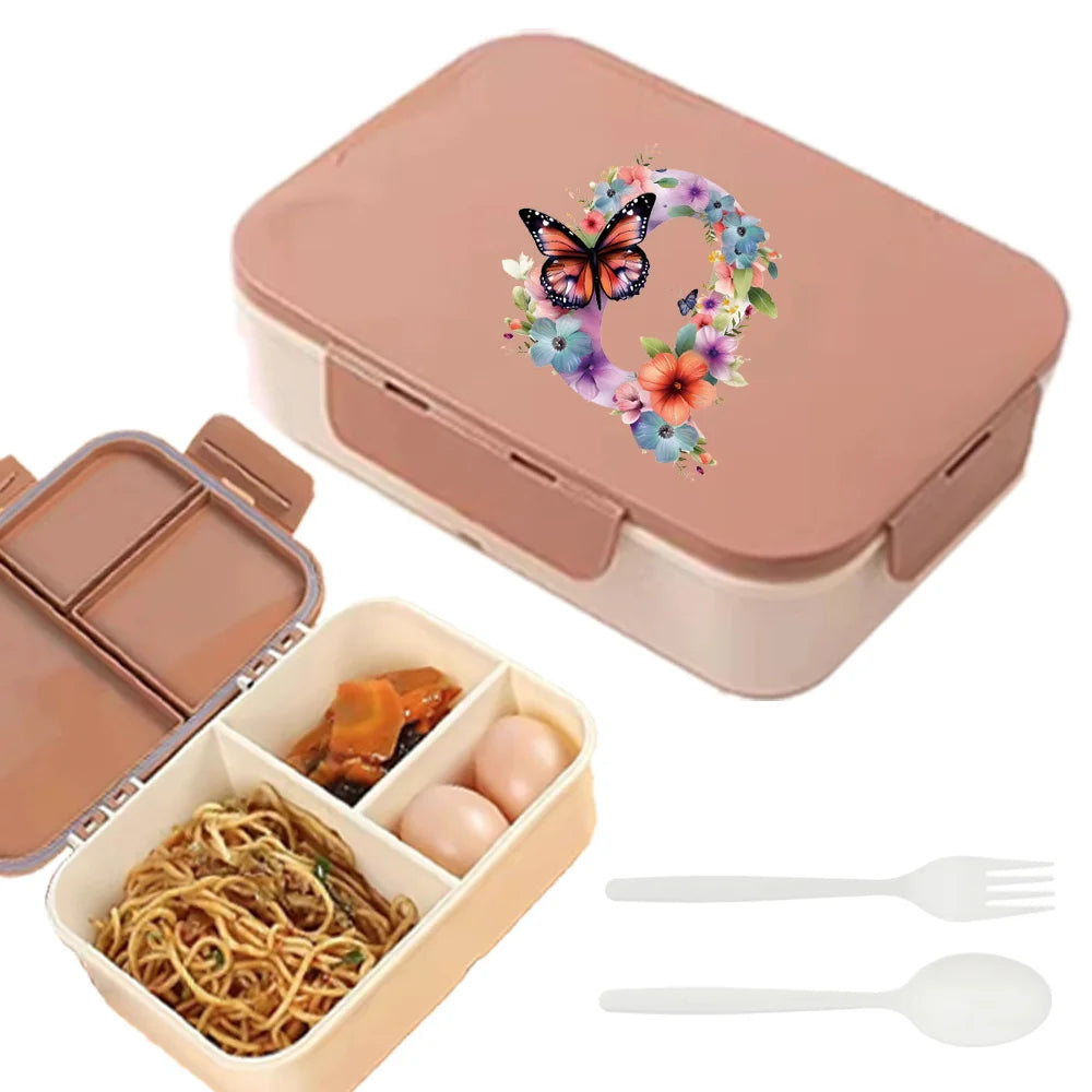 Flip Lid Compartment Lunch Box Food Organizer Case