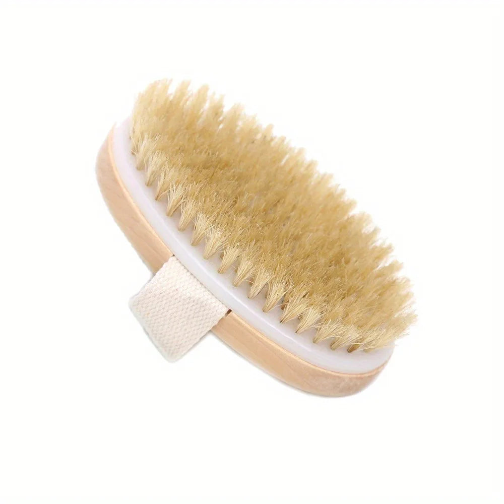 Natural Bristle Body Spa Brush Wet Dry Skin