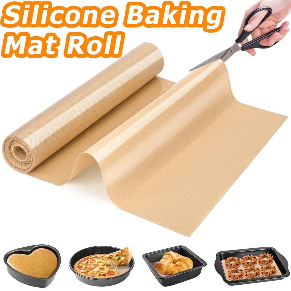 Silicone Baking Mat Roll Large Reusable Heat Resistant