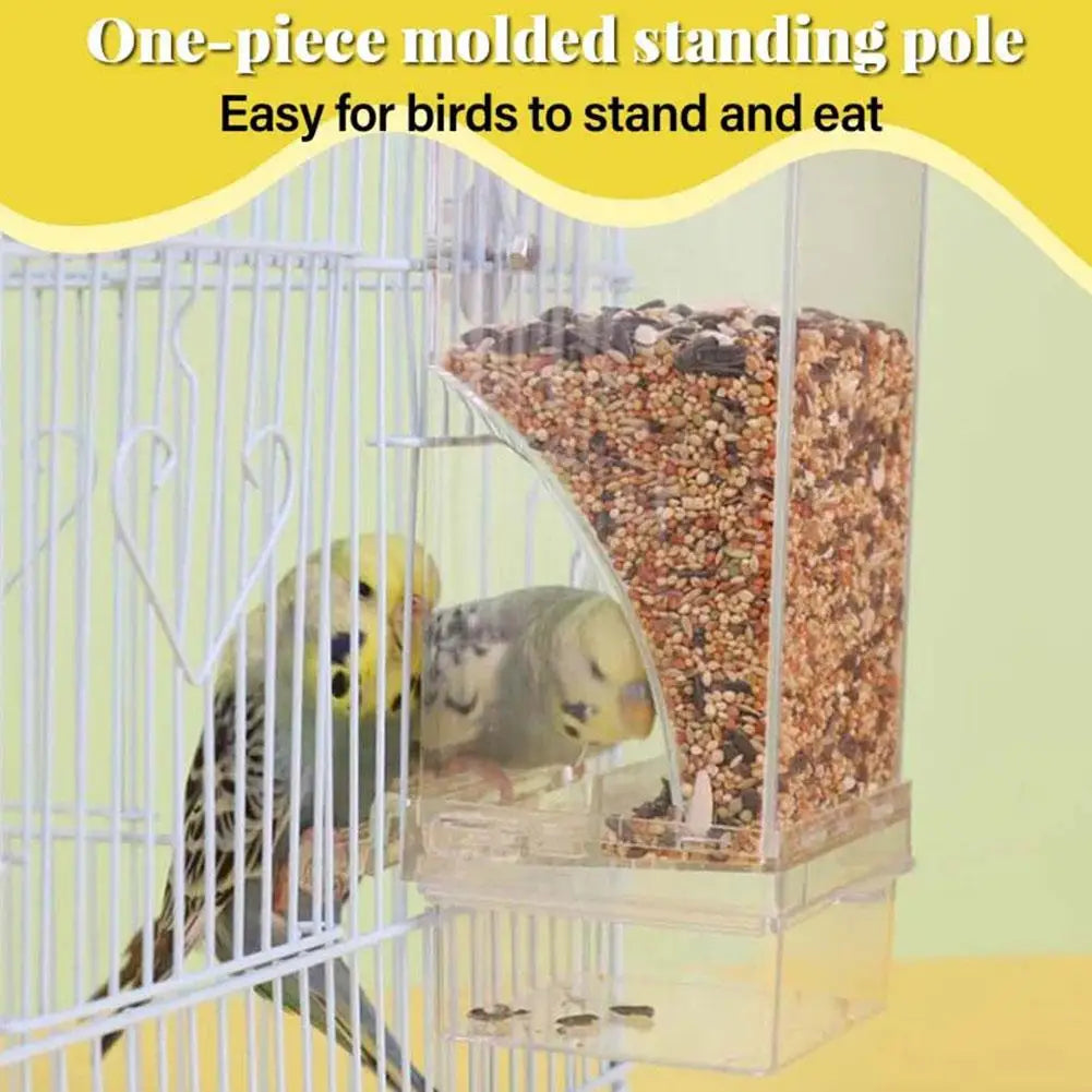 Clear Bird Feeding Device Anti-Waste Gravity Auto-Flow Station