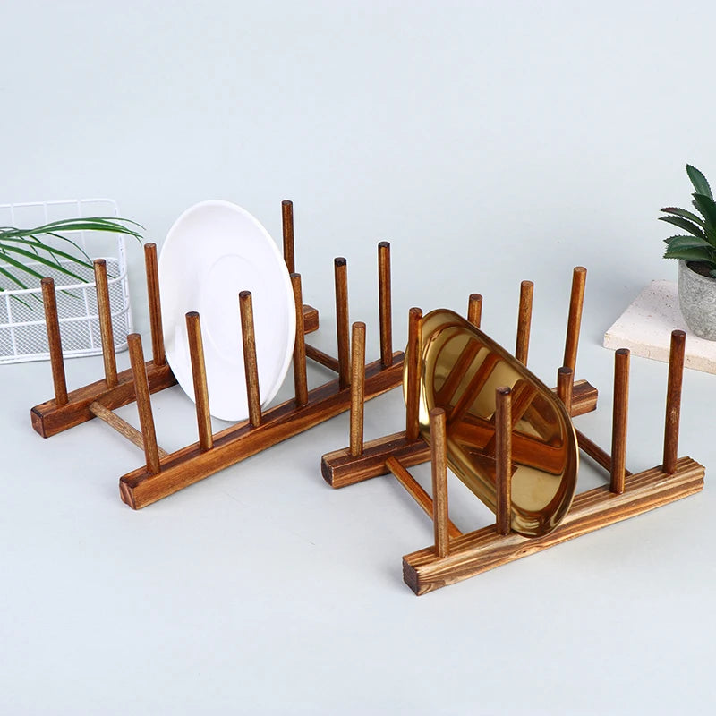 Wooden Dish Drainer Rack Plate Dish Drying Rack