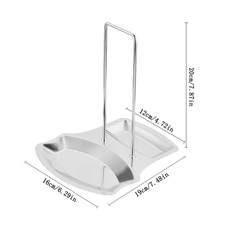 Stainless Steel Pot Lid Rack Spoon Rest Holder