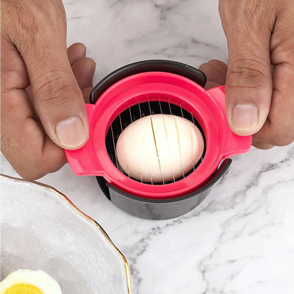Stainless Steel Three In One Egg Slicer 3-In-1