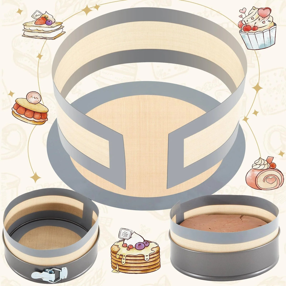 2pcs Reusable Silicone Baking Mats Anti-Adhesive Silicone