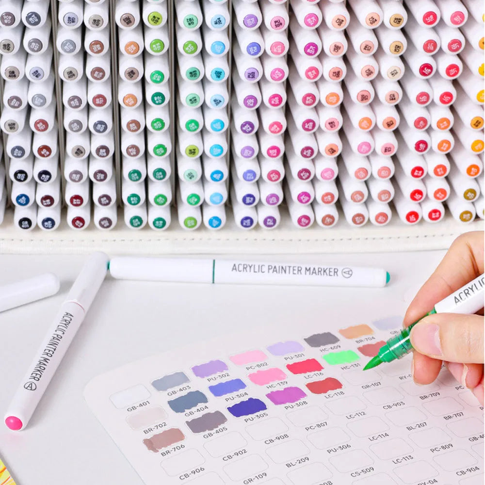 96/192/240 Colors Direct Liquid Acrylic Paint Brush Marker