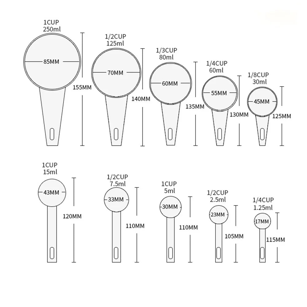 5/10pcs Measuring Measuring Spoons Teaspoon Sugar Scoop Cake