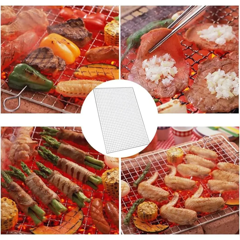 Stainless Steel Grill Rack Grids Reusable Nonstick Bbq