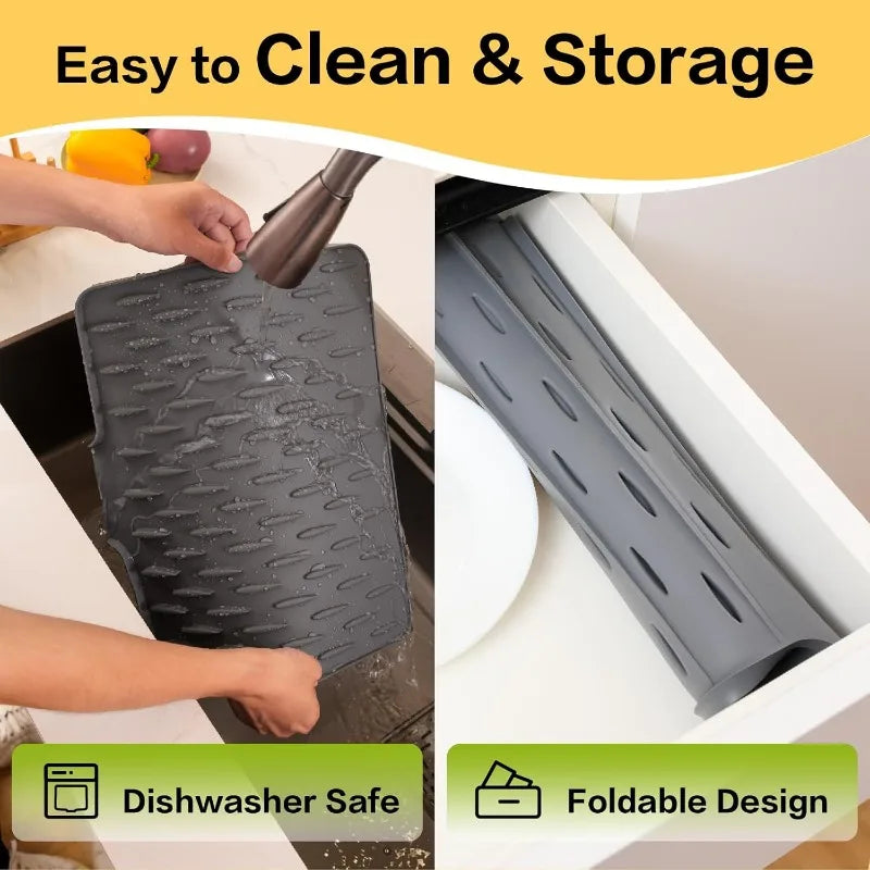 Silicone Sink Drain Mat Drying Mat Non-Slip Tableware