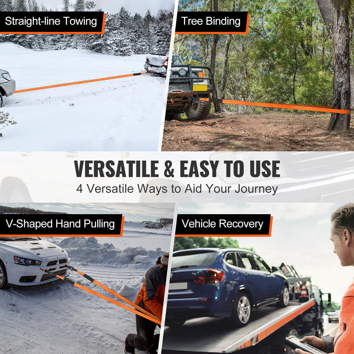 Succebuy Off-Road Winch Recovery Kit 30000lbs Tow Straps