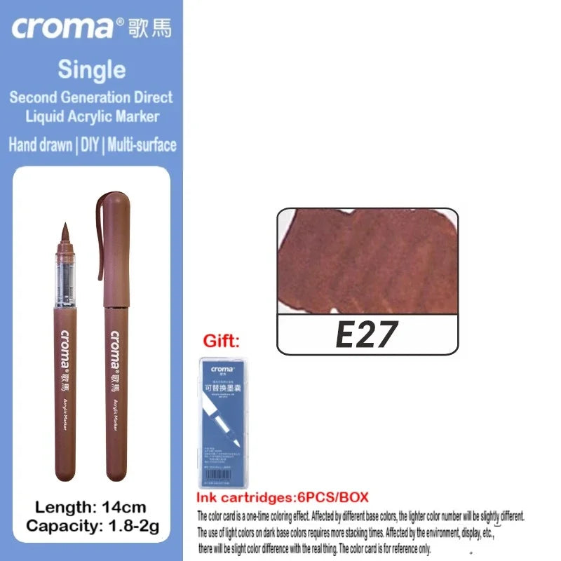 Croma 160/1 Colors Refillable Direct Liquid Acrylic Marker