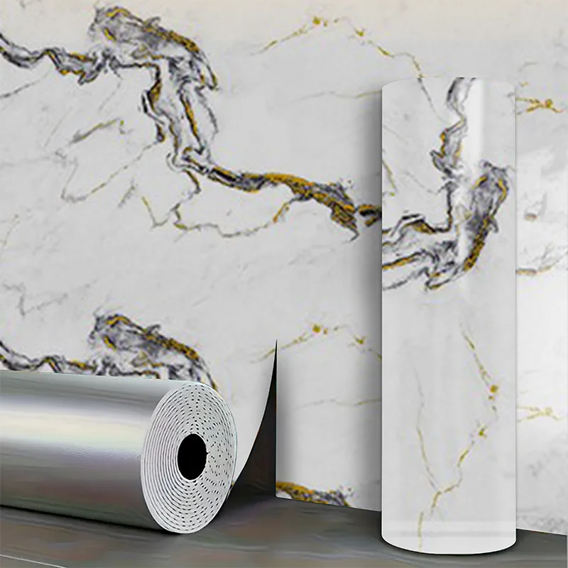 Self Adhesive Marble Wallpaper Pvc Waterproof Stain Resistant