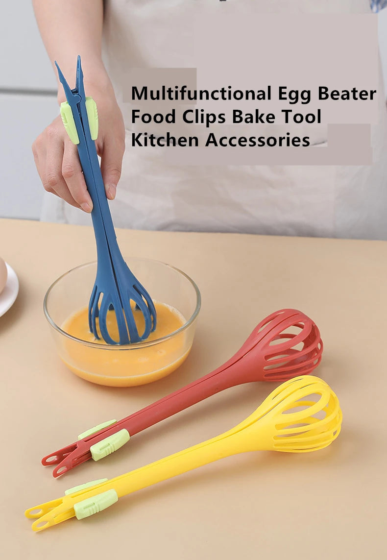 Egg Beater Whisk Milk Pasta Tongs Food Clips