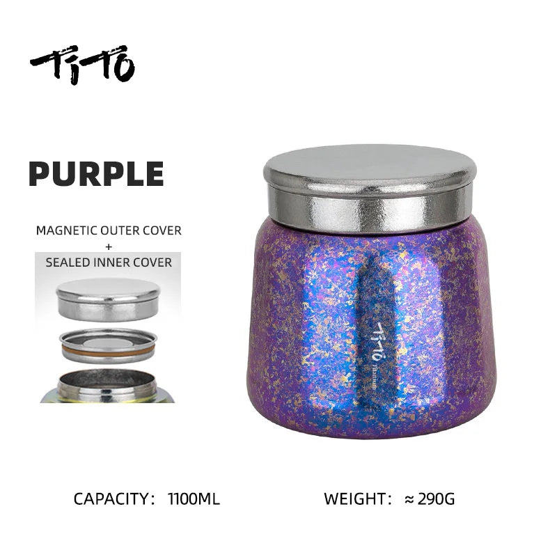 Tito Titanium Pure Titanium Tea Jar Large Storage
