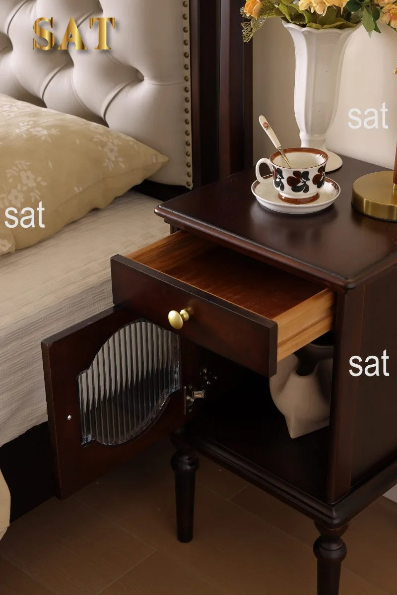 Solid Wood Bedside Table Bedroom Furniture Victorian Antique
