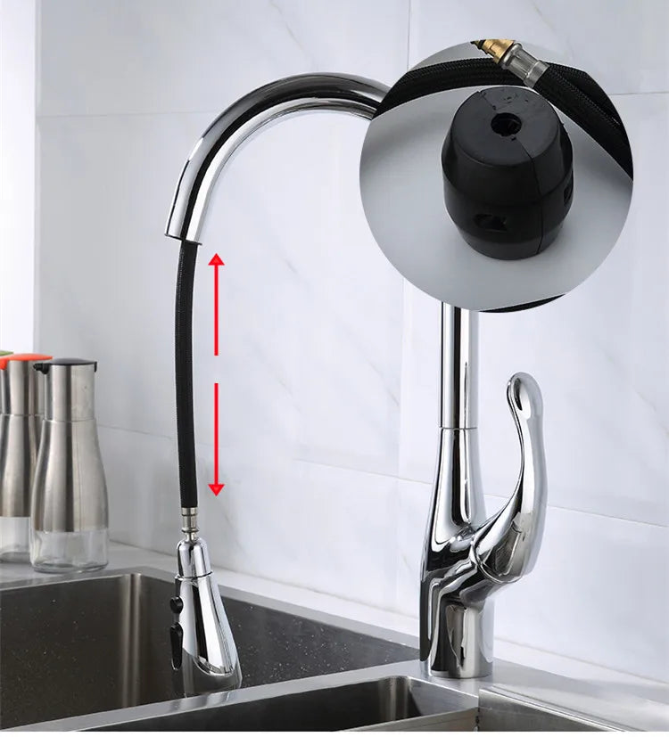 Brass Touch On Fauct Pull Down Cold Sink