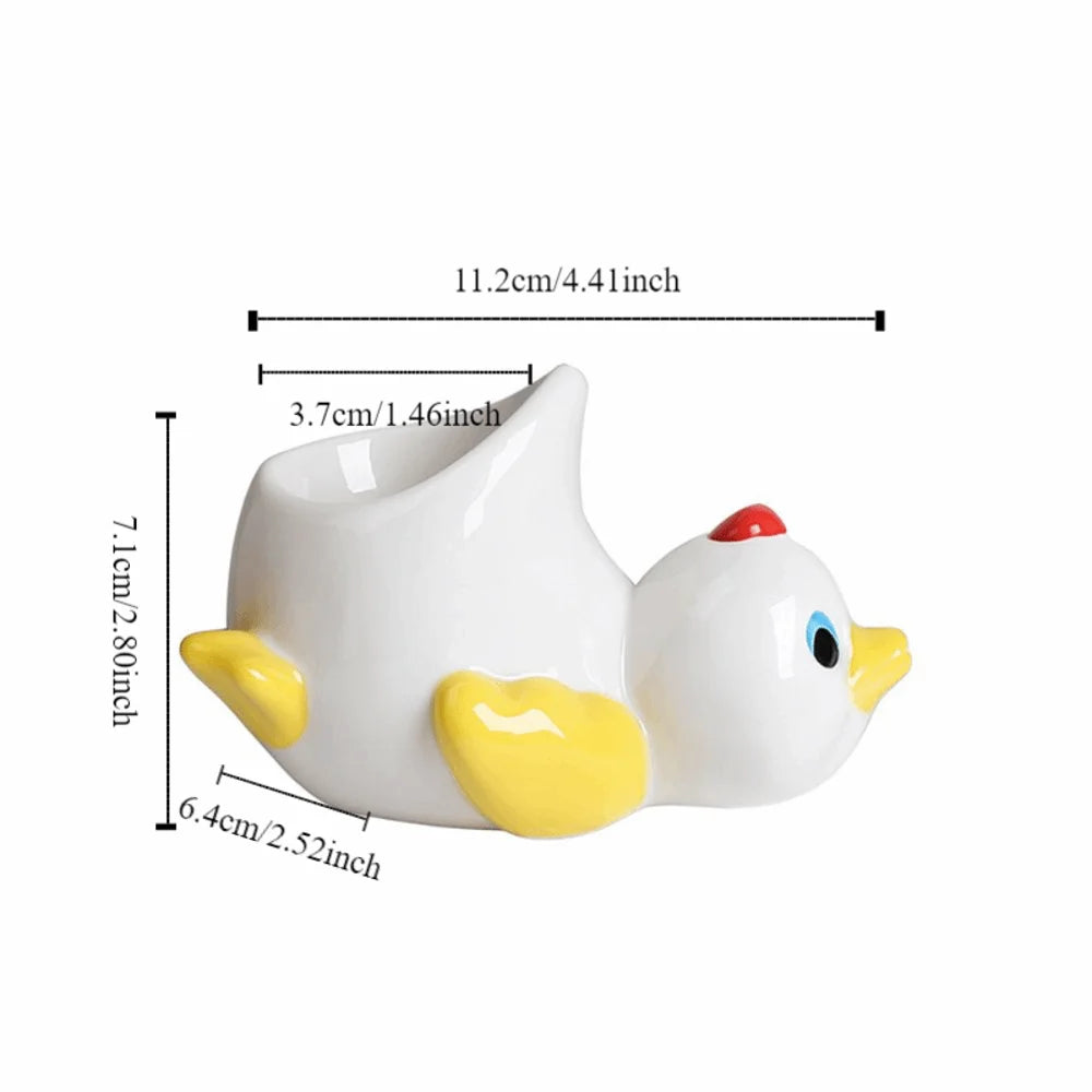 Ceramic Chicken Egg Cup Holders Funny Animal Creative