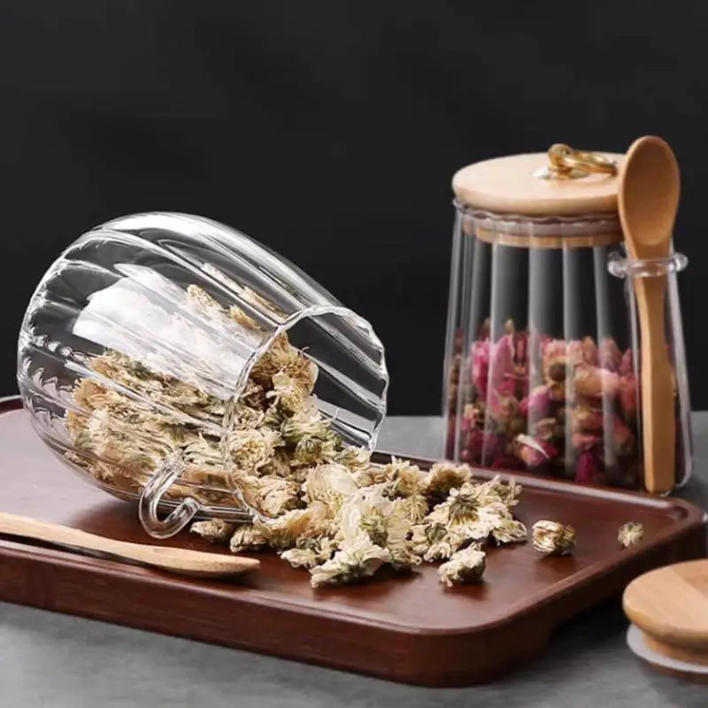Airtight Food Containers Storage Pots Glass Jar Lid