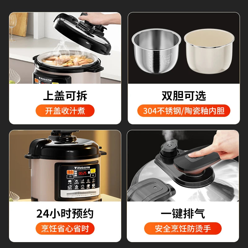 Electric Pressure Cooker Stainless Steel Smart Rice Cooker