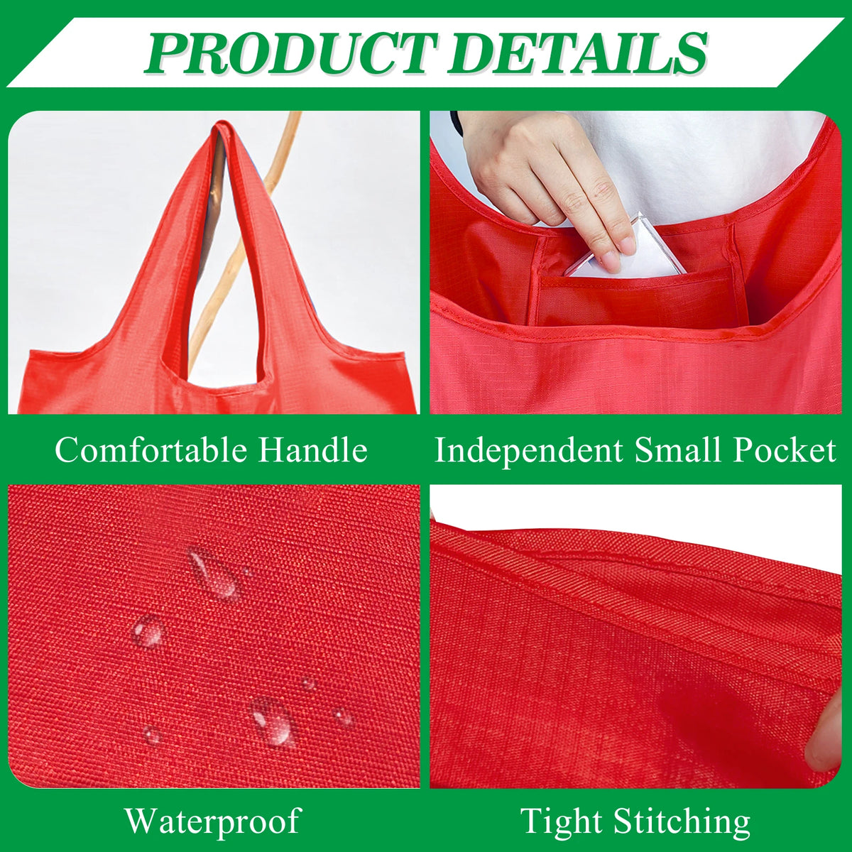 Reusable Grocery Bags Foldable Shopping Bags Machine Washable