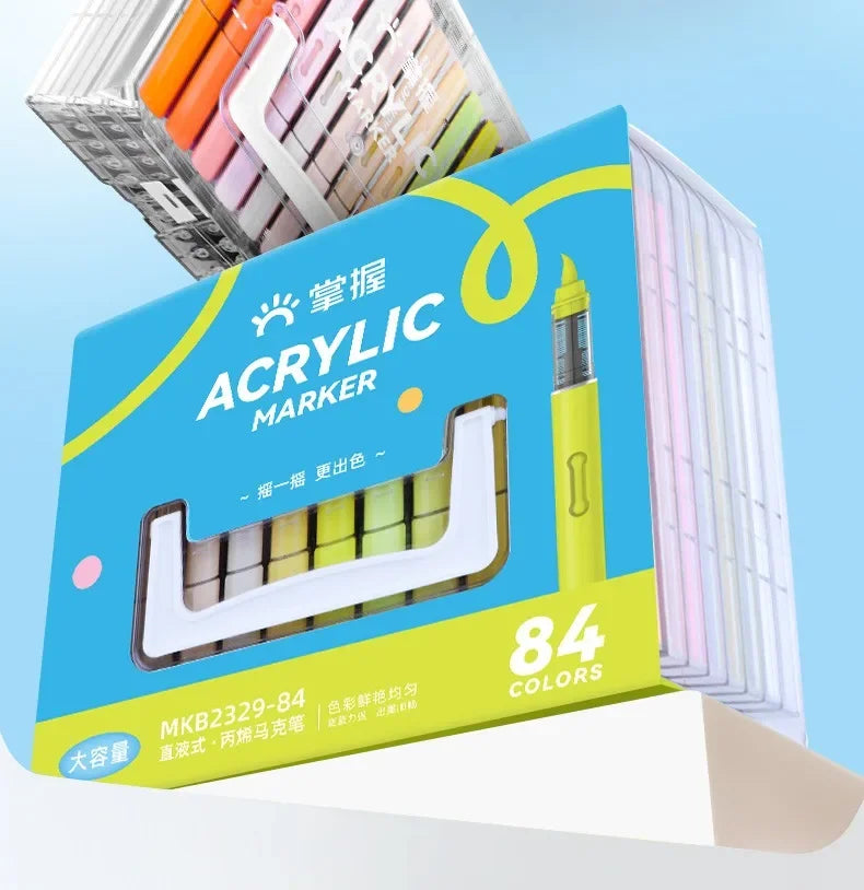 120/1 Colors Direct-Liquid Acrylic Brush Markers Pen Waterproof
