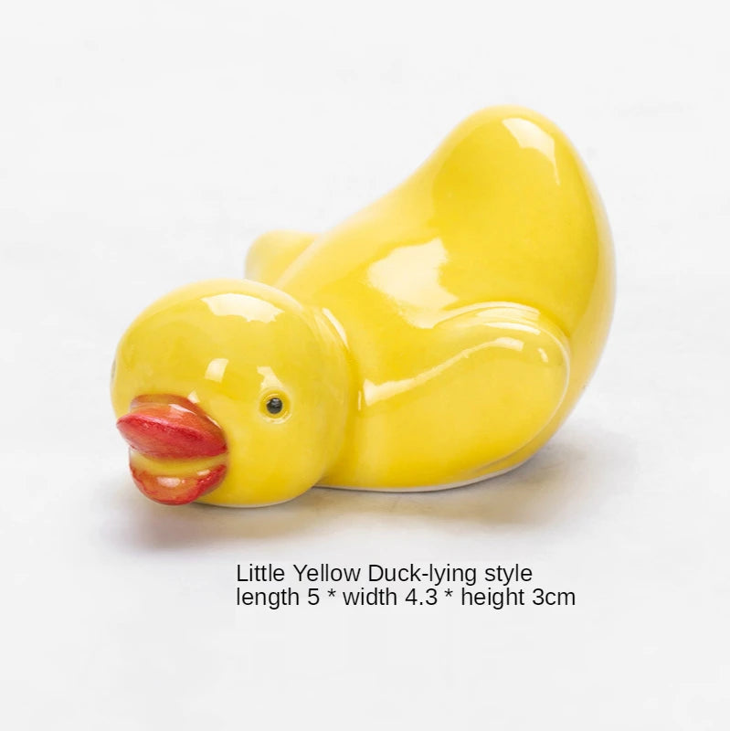 1-5pcs Funny Duck Ceramic Crafts Chopstick Shelf Resturant