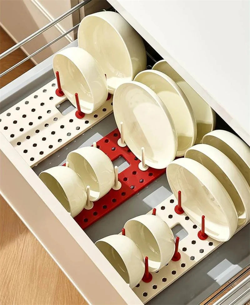 Organizer Dish Draining Drying Rack Telescopic Plate Bowl
