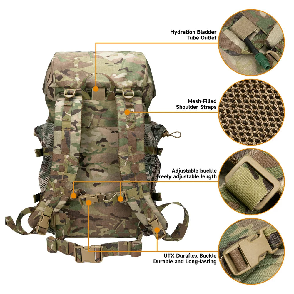 Tactical Backpack Outdoor Hiking Sport Knapsack 500d Nylon