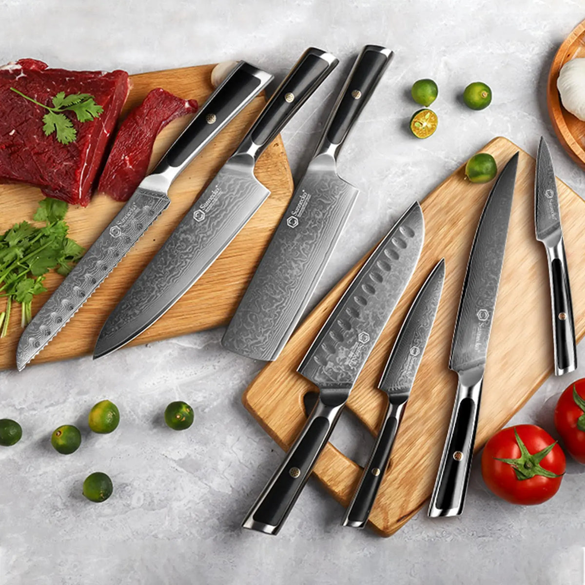 Sunnecko Damascus Steel Knives High Carbon Vg10 Core