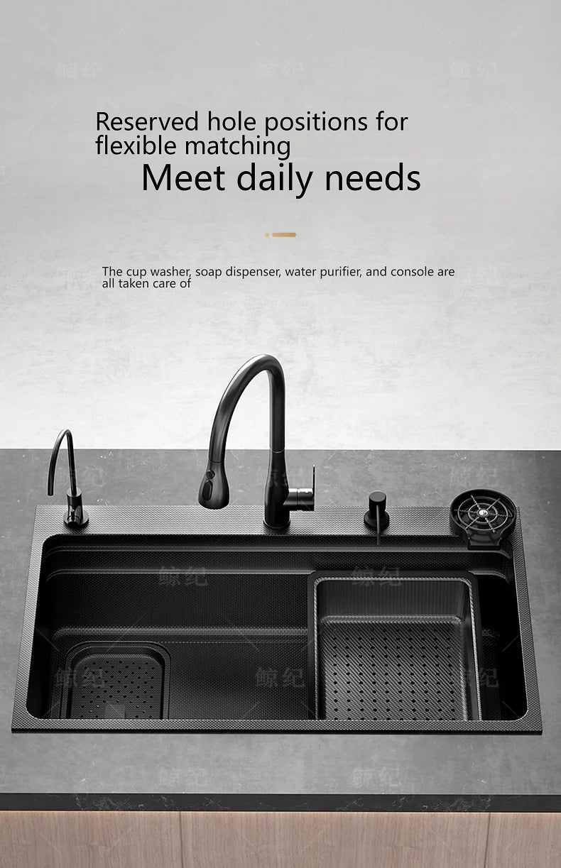 Stainless Steel Sink Gray Large Slot Wash Vegetables