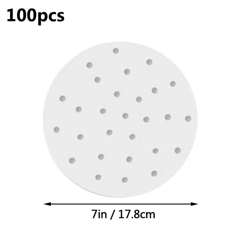 100pcs Air Fryer Liner Non-Stick Steamer Pad Baking