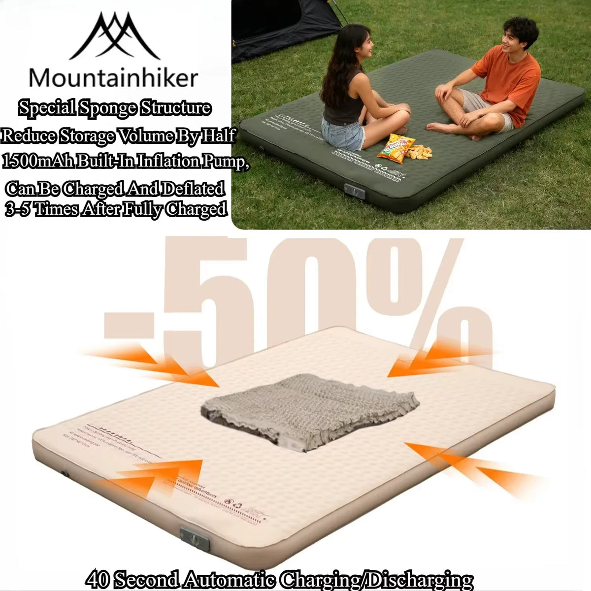 Mountainhiker Outdoor Inflatable Cheese Mattress Furnitures