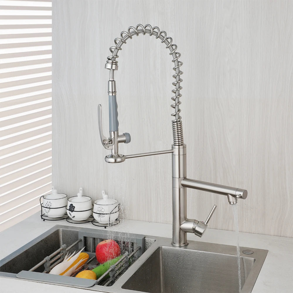 Kemaidi Brass Sink Faucet Spring Pull Down Faucets