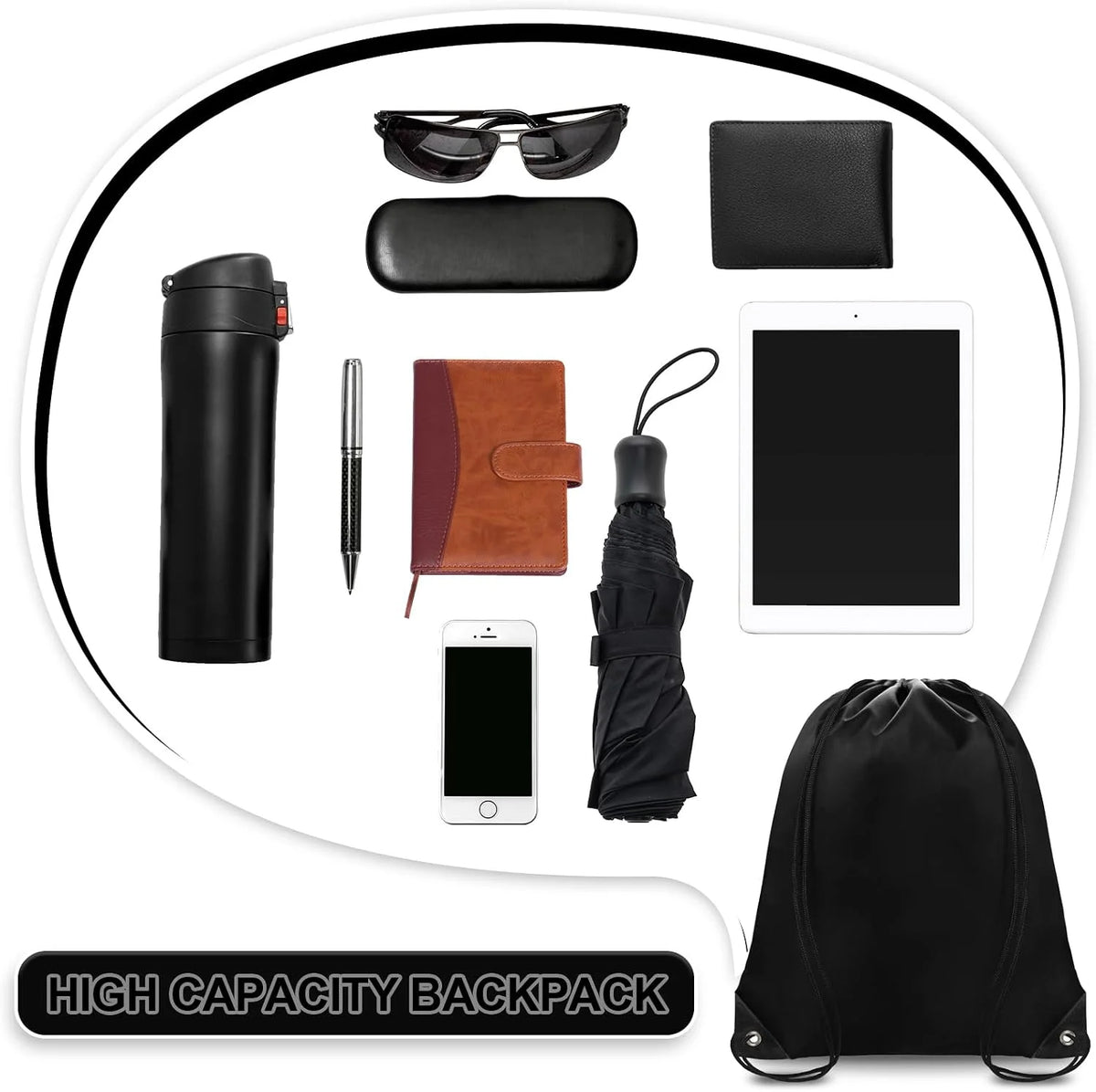 10-100pcs Customized Drawstring Backpack - Lightweight Outdoor