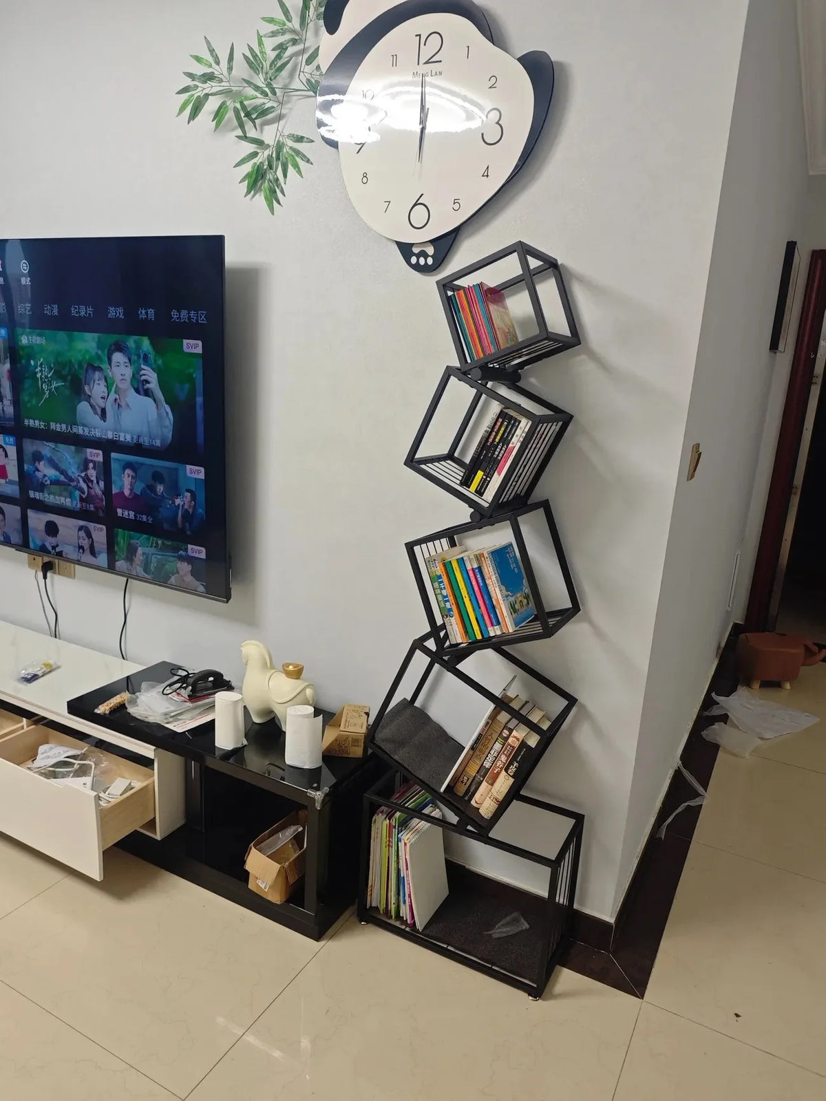 Modern Living Room Decor Iron Art Shelf Office